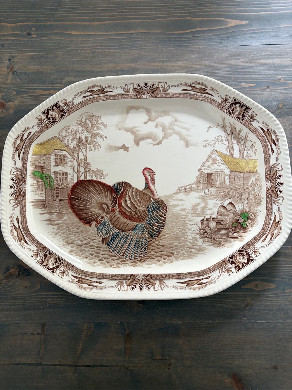 Vintage 1960’s Barnyard King Johnson Bros England turkey platter